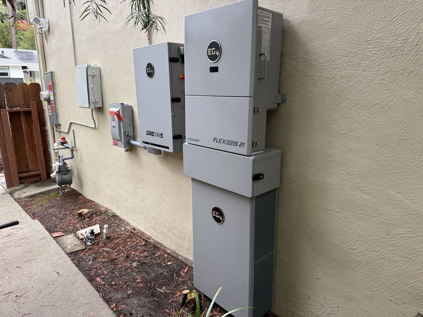 EG4 GridBOSS and FlexBOSS 21 hybrid inverter system installed for whole-home backup