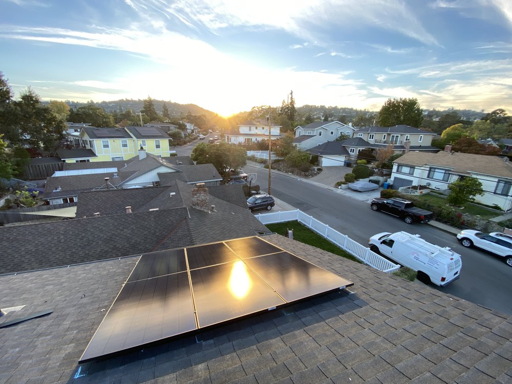 Close-up of DC combiner box wiring for the rooftop solar system